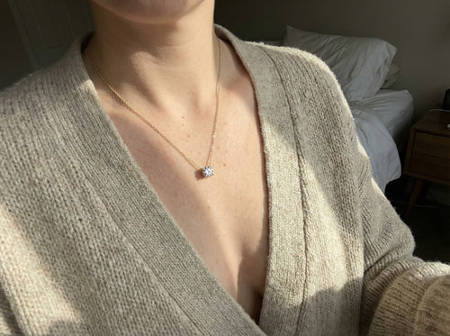 Aurora Solitaire Gold Necklace